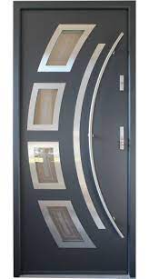 Miami Stainless Steel Entry Door In Grey Metallic Steel Door Design Steel Entry Doors Door Glass Design