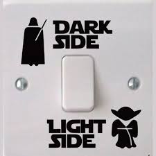 Funny Vinyl Switch Stickers Decal Star Wars Dark Light Side Star Classic Film Light Switch Sticker Star Wars Light Switch Star Wars Room Star Wars Bedroom