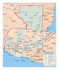 The country's capital, guatemala city, is a major metropolitan center; Detailed Political And Administrative Map Of Guatemala With Roads Railroads And Cities Guatemala North America Mapsland Maps Of The World