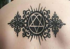 Him Heartagram Back Tattoo Heartagram Tattoo Star Tattoos Tattoos