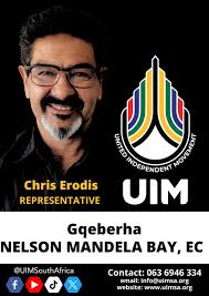 Hi, South Africa. My name is Chris Erodis. I endeavour to represent the UIM  in the Nelson Mandela Bay Metro Ward 9. My passion is exposing the  ineptocracy and corruption prevalent in