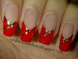 Pin By Charlene Bertolino On Hair Beauty New Years Nail Art Gold Nail Designs Red And Gold Nails