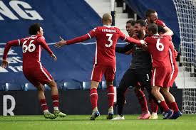 Alisson celebrates scoring liverpool's winning goal. Jix Kj3x Wwxbm