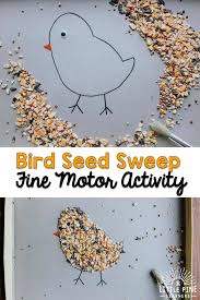 Outer space activities for preschoolers and kindergarteners, beginning letter practice, counting numbers, math literacy and science centers. Bird Seed Sweep A Fine Motor Activity Little Pine Learners