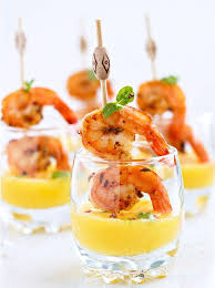 Succulent Shrimp Shooters Recipe With Mango Sauce Best Appetizer Appetizers Easy Tapas Recipes Best Appetizer Recipes