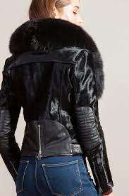 Starr Calfskin Fur Moto Jacket With Detachable Fox Fur Collar Fur Jacket Street Style Fur Fashion Stylish Jackets