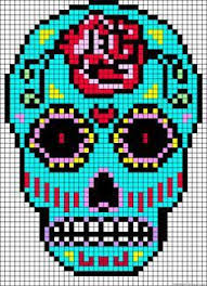 Des Tetes De Mort Infernales A Creer En Perles Hama Modeles Hama Pixel Art Tete De Mort Modeles De Toiles En Plastique Points De Broderie