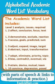 Background one might use a spelling alphabet, where every letter and number is described by a word, . Alphabetical Academic Word List Vocabulary To Practice