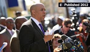 Cory booker shouts slogans for him as he announces his presidential bid during a press conference feb. Mayor Cory Booker Says He Felt Terror In Fire Rescue The New York Times