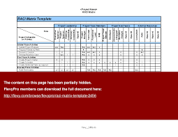 The raci or rasci (pronounced 'race ski') matrix is a responsibility assignment matrix (ram) to clarify expectations on the level of their. Raci Matrix Template Excel Flevypro Document Flevy