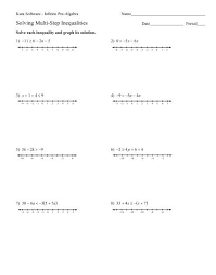 In class 11, linear inequalities, we are going to learn about the linear inequalities in one variable, two variables with its algebraic solution and graphical solution. Solving Multi Step Inequalities Worksheet Promotiontablecovers
