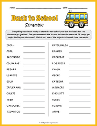 Get hints, track time, print, access previous puzzles and much more. Back To School Word Scramble Puzzle
