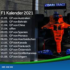 Bekijk de f1 kalender 2021 nederlandse tijd race startijd per race kijk live. Orf Sport Die Formel 1 Will Die Saison 2021 Mit Einem Facebook