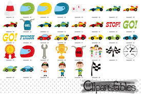 Added by zemin (1 style). Cute Race Cars Clipart Graphic By Clipartfables Creative Fabrica