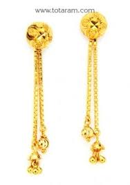 Buy 22k Gold Drop Earrings Ger6893 With A List Price Of 246 99 22k Indian Gold Jewelry From Totaram J Gold Earrings Designs Gold Jewelry Gold Ring Designs