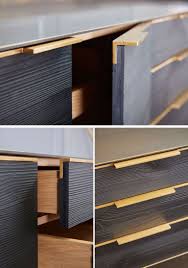 This Charred Pine And Bronze Credenza Hangs From The Wall Furniture Details Design Furniture Handles Interior Furniture