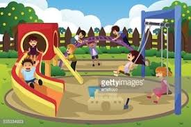 Вот постройка для people playground. Kinder Spielen Auf Dem Spielplatz Clipart Bilder Vektor