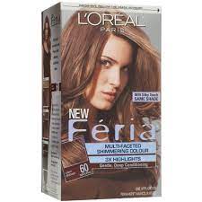 L Oreal Paris Feria Multi Faceted Shimmering Colour 3x Highlights Level 3 Permanent Light Brown Natural 60 Pack Of Shimmering Color Loreal Feria Hair Color