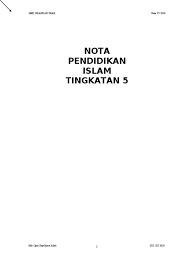 Nota pendidikan islam tingkatan 5. Nota Agama F5 Spm Docx