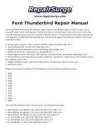 I have a 1991 ford thunderbird 3.8l v6 im having a problem with my alternator not charging the battery. Ford Thunderbird Repair Manual 1990 2005