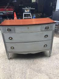 Rustoleum Aged Grey Chalk Paint From Home Depot With Clear And Dark Wax Restained The Top And Then P Gray Painted Furniture Gray Chalk Paint Painted Furniture