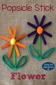 Popsicle Stick Flower Raising Little Superheroes Popsicle Stick Crafts For Kids Craft Stick Crafts Springtime Crafts