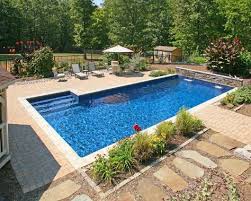Pin By Kim Glenn On Outdoor Backyard Pool Landscaping Rectangle Pool Inground Pool Designs