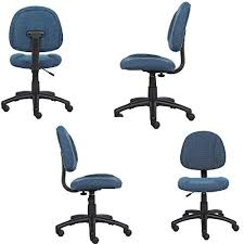 Basic Computer Chair With Casters Armless Fabric Upholstered Padded Tufted Comfy Low Back Rolling Blue Black Office Desk Ch Black Office Armless Computer Chair