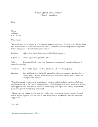 Get 50 of our best letterhead and stationery designs in one convenient download for $19. Written Offer Of Employment Letter Church Position Templates At Allbusinesstemplates Com