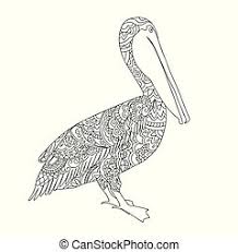 They are sea birds with webbed feet and catch fish for dinner, among other things such as small. Black And White Zen Tangled Patterned Pelican For Adult Coloring Coloring Page With Hand Drawn Patterned Pelican Isolated On Canstock