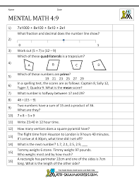 Mental Math 4th Grade Mental Maths Worksheets Mental Math Mental Maths Tests