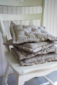 chair pad cushion natural linen hand stitched by redcheckmarket chair pads tufted chair cushions