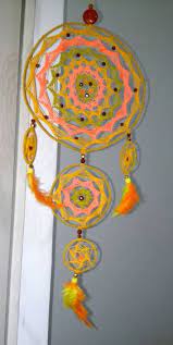 Atrapasuenos Modelo Flor Estrella Color Amarillo Huevo Naranja Y Mostaza Atrapasuenos Flor Estrella Colores