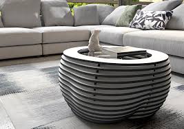 Obsidian and sterling silver inlays. Ciottolino B W Designer Coffee Table Form Bar