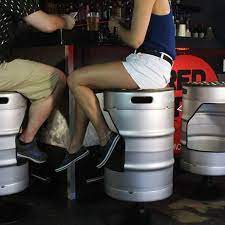 You never have to get up for a beer again :). Kegstool Swivel Bar Stool Made From An Upcycled Keg