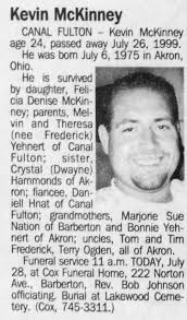 Obituary for Kevin McKinney, 1975-1999 (Aged 24)