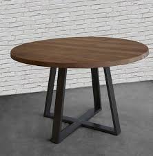 Round Farmhouse Table Dining Table In Reclaimed Wood And Steel Etsy Rustic Round Table Round Farmhouse Table Round Kitchen Table