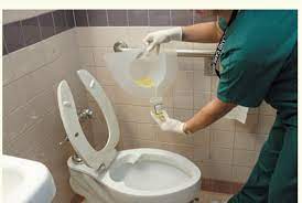 When Pouring A Specimen From A Bedpan Or Specimen Hat Into The Specimen Container Hold The Specimen Cup Over The Toilet Specimen Cups Specimen Over The Toilet