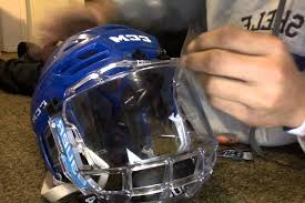 how to put a bauer concept 3 fishbowl on a ccm resistance 300 helmet