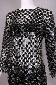 1969 Paco Rabanne Black Rhodoid Disc Mini Dress Mini Dress Paco Rabanne Dresses