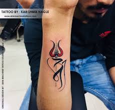 Om Lord Shiva Trishul With Maa Tattoo By Karishma Nagle Skin Machine Tattoo Studio Thanks For L Trishul Tattoo Designs Shiva Tattoo Design Tattoos For Guys