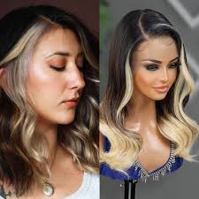 GLAM21USA HD Lace Front Wig Wavy 13X6 Glueless Invisible Transparent Lace  Frontal Wigs Human Hair Blend Preplucked Swiss-lace Medium Length Curly ...