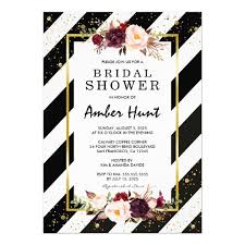 Black And White Stripe Invitation Template Free Elegant Floral Black Stripe Confetti Bridal Shower Invitation Zazzle Com In 2020 Bridal Shower Wine Label Bridal Shower Wine Bridesmaid Invitation