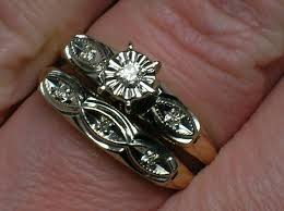 Vintage Wedding Rings Set 1950s Retro Twotone Madness Etsy Wedding Rings Vintage Wedding Ring Sets Vintage Wedding Ring Sets