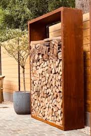 Kamingholzregal Aus Cortenstahl Sichtschutz Garten Holz Kaminholzregal Holzlager