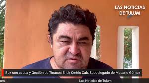 Box con causa y Gestión de Tinacos Erick Cortés Cab, Subdelegado de Macario  Gómez
