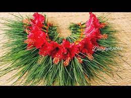 Ganesha Special Mala Hibiscus And Arugampul Scutch Grass Garland Garika Maala Vinayagar Chaturth Flower Garland Diy Flower Making Crafts Diy Diwali Decorations