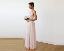 Light Pink Maxi Dress With Adjustable Straps 1170 Etsy