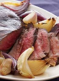 Balsamic London Broil With Roasted Onions Recipe Roast Onion Recipe Roasted Onions Recipes
