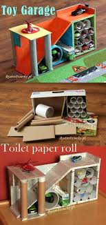 Garage Jouet Bricolage Compose De Rouleaux De Papier Toilette Et De Chambre Bebes Enfants In 2020 Pappkarton Klopapierrollen Basteln Basteln Mit Toilettenpapierrollen